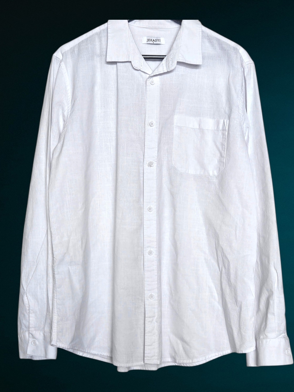 Classic White Men's Dress Shirt - Button Front